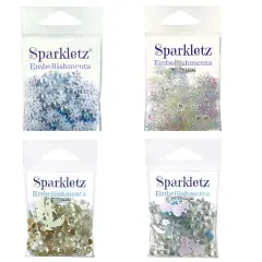 Buttons Galore Sparkletz&reg; Embellishment Bundle, Iridescent Diamonds, Half Pearls, Sequins & Seed Beads Winter - 40 Grams