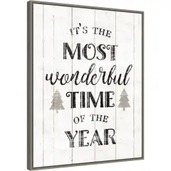 Wonderful Time by Wild Apple Portfolio 23-in. W x 28-in. H. Canvas Wall Art Print Framed in Grey