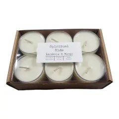 Gardenia & Mango Soy Wax Tealights 12 Count Hand Poured with Fragrant/Essential Oils | Christmas Gift | Wedding Favors | Floral Fruit Scented |