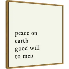 Peace On Earth by Amanti Art Portfolio 22-in. W x 22-in. H. Canvas Wall Art Print Framed in Gold