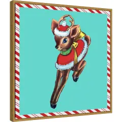 1955 Christmas III by Alicia Ludwig 22-in. W x 22-in. H. Canvas Wall Art Print Framed in Gold