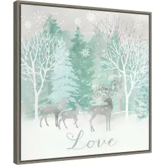 Peace on Earth Silver III by Cynthia Coulter 22-in. W x 22-in. H. Canvas Wall Art Print Framed in Grey