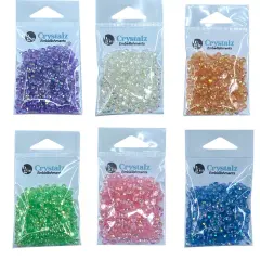 Buttons Galore Crystalz Bundle of Iridescent Gems - 2400 Pieces - Soft Colors