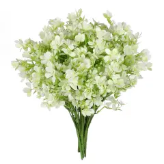 Grand Verde Myosotis Artificial Flowers Real Touch Plastic Faux Bouquets Fake Floral Greenery Stems - 10pcs Bulk White