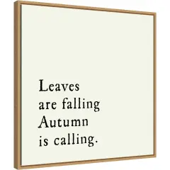 Leaves Are Falling by Amanti Art Portfolio 22-in. W x 22-in. H. Canvas Wall Art Print Framed in Natural