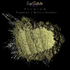 Premium Pigment Powder 50g | Authentic Unique & Bright Pearlescent Metallic and Neon Colors | Especially Formulated for Artwork, Resin, Slime, Plasticine and more by Ezgi Sertcetin Antique gold