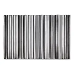 DII Stone and White Hand-Loomed Paper Chindi Rug 4x6 Ft