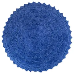 DII Cameo Blue Large Oval Crochet Bath Mat