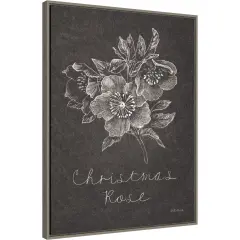 Black and White Chalkboard Christmas III by Beth Grove 23-in. W x 30-in. H. Canvas Wall Art Print Framed in Grey