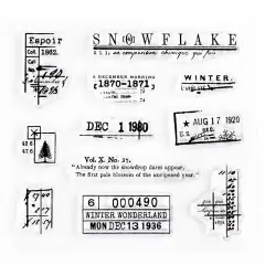Winter Vintage Small Clear Stamps 4x4 inch by Wintertime Crafts