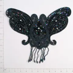 Designer Butterfly Sequin Applique/Patch Black AB