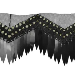 5 Yards of Segundo Tango Wavy Long Sequin Fringe Trim Black