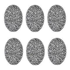 DII Black Woven Paper Round Placemat (Set of 6)