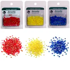 Buttons Galore and More Flat Back Jewelz Bundle in Primary Iridescent Colors - Over 2000 Gems