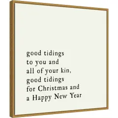 Good Tidings by Amanti Art Portfolio 22-in. W x 22-in. H. Canvas Wall Art Print Framed in Gold