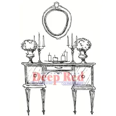 Deep Red Stamps Antique Dressing Table Rubber Stamp 3 x 2inches