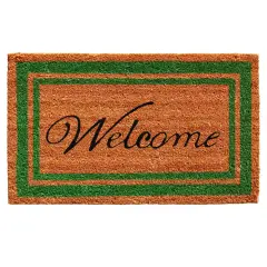 Green Border Welcome Doormat