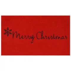 Red Merry Christmas Doormat