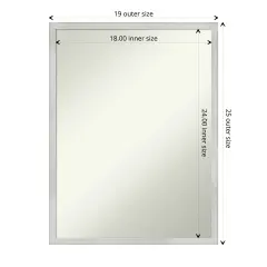Amanti Art Non-Beveled Wood Wall Mirror, Svelte Clay Grey Frame Svelte Silver Frame