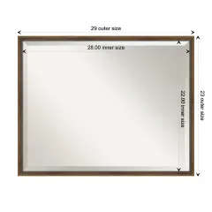 Beveled Wood Bathroom Wall Mirror, Lucie Frame