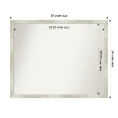 Amanti Art Non-Beveled Wall Mirror, Crackled Metallic Narrow Frame