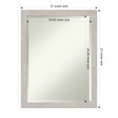 Beveled Wood Bathroom Wall Mirror, Marred Frame