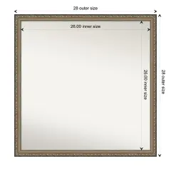Amanti Art Non-Beveled Wood Wall Mirror, Parisian Silver Frame