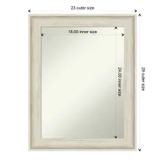 Amanti Art Non-Beveled Wall Mirror, Regal Birch Cream Frame