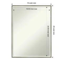 Amanti Art Non-Beveled Wood Wall Mirror, Lucie Black Frame Lucie Silver White Frame