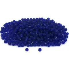 50 Grams Dark Blue Evelina Frosted Glass Beads 4.5mm