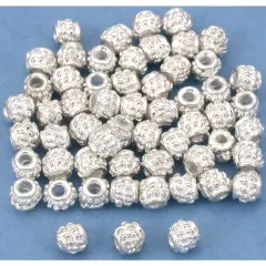 Bali Rope Spacer Beads Silver Plt Beading 4mm Approx 55