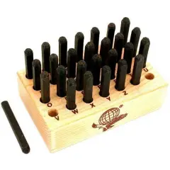 27 Letter Punches Wood Stand Metalsmith Tools 1/8"