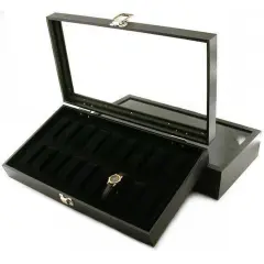 2Pc 18 Watch Glass Top Display Cases