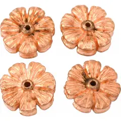 Flower Disc Beads Copper Plated Beading 16mm Approx 4