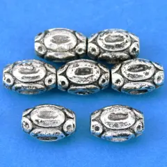 15g Bali Barrel Beads Antq Silver Plated 11mm Approx 7