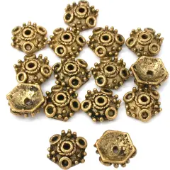 Bali Bead End Caps Antique Gold Plated 10.5mm Approx 15