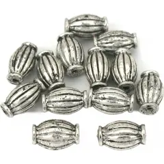 Fluted Tube Bali Beads Antq Silver Plt 9.5mm Approx 14