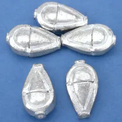 Teardrop Bead Silver Plate Spacer Tube 18.5mm 16g App 5