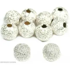 10 Silver Stardust Beads Jewelry Beading Sterling 7mm