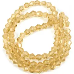 Yellow Faceted Bicone Glass Loose Beads 4mm 1 Strand