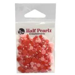 Buttons Galore Flat Back Half Pearls in AB Finish - Multiple Color Assortments - 36 Grams Bora bora