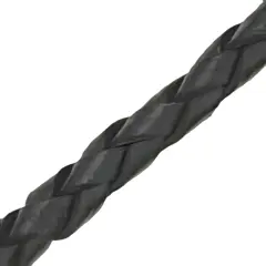 Handmade Black Leather Bolo Cord, 4 Ply, 42" Length