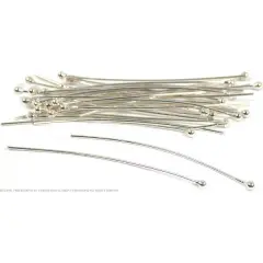 30 Head Pins Sterling Silver Hat Stick Pin Jewelry 25Ga