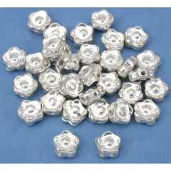 Flower Bali Beads Silver Plated Spacer 9mm Approx 30