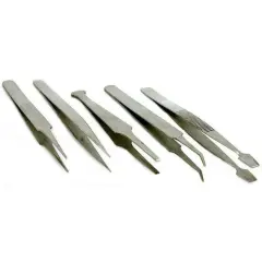 5 Tweezers Beading Jewelers Soldering Bench Repair Tool