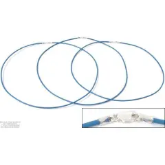 Leather Cord Necklaces Light Blue 18" 3Pcs