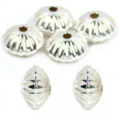 6 Corrugated Saucer Beads Sterling Silver Beading Parts