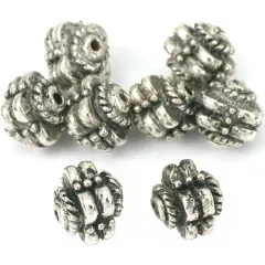Flower Bali Spacer Beads Antq Silver Plt 9mm Approx 8