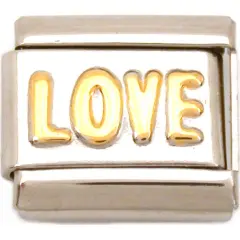 Love Italian Charm Gold Plated 9mm