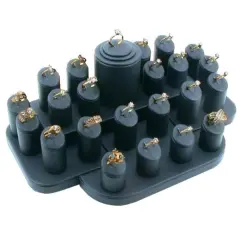23 Ring Display Black Leather Showcase Jewelry Displays